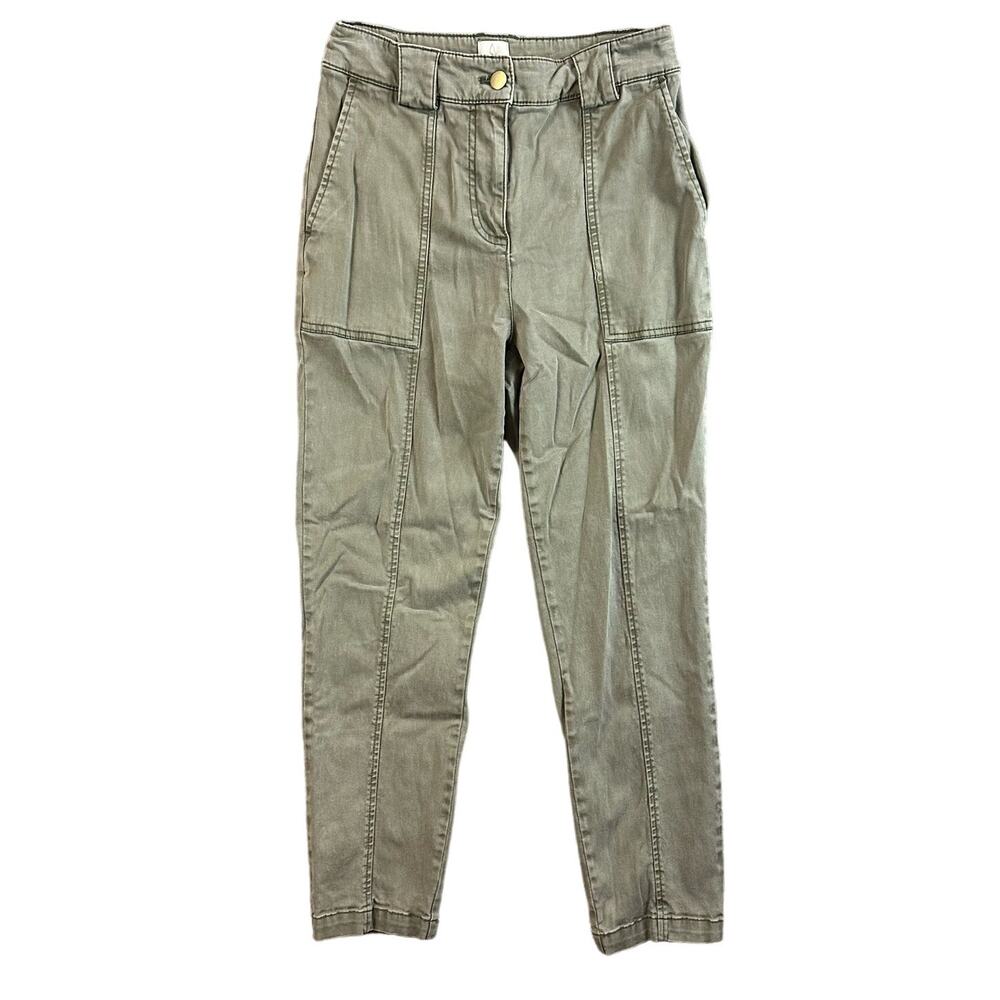 Joie Green Cargo Utility Pants S Small Cotton Tencel Tapered Jogger Style